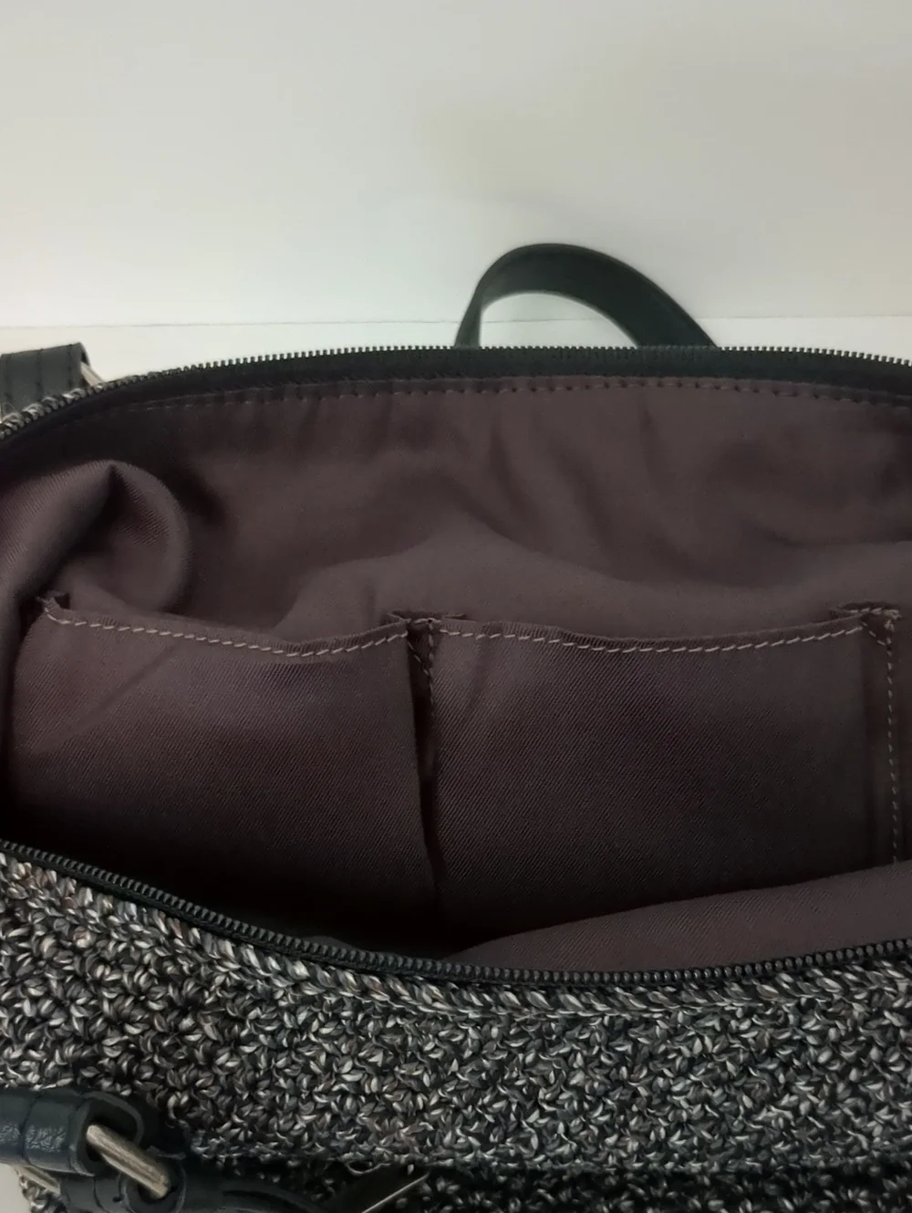 The Sak Black & Brown Woven Double  Strap Shoulder Bag